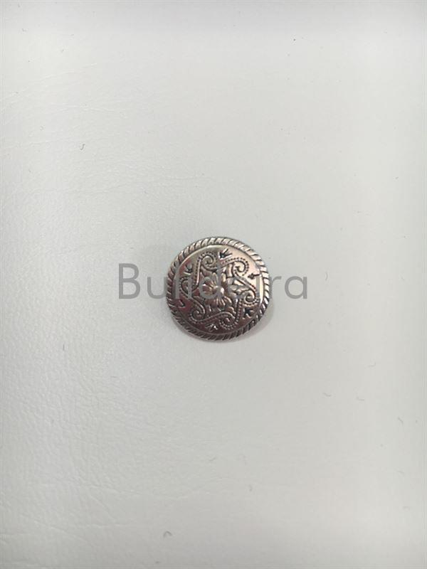 Botón metálico flor plateado ref.984 medida 14 mm - Imaxe 1