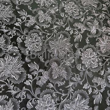 Brocado 1,40 negro e malva - Imaxe 1