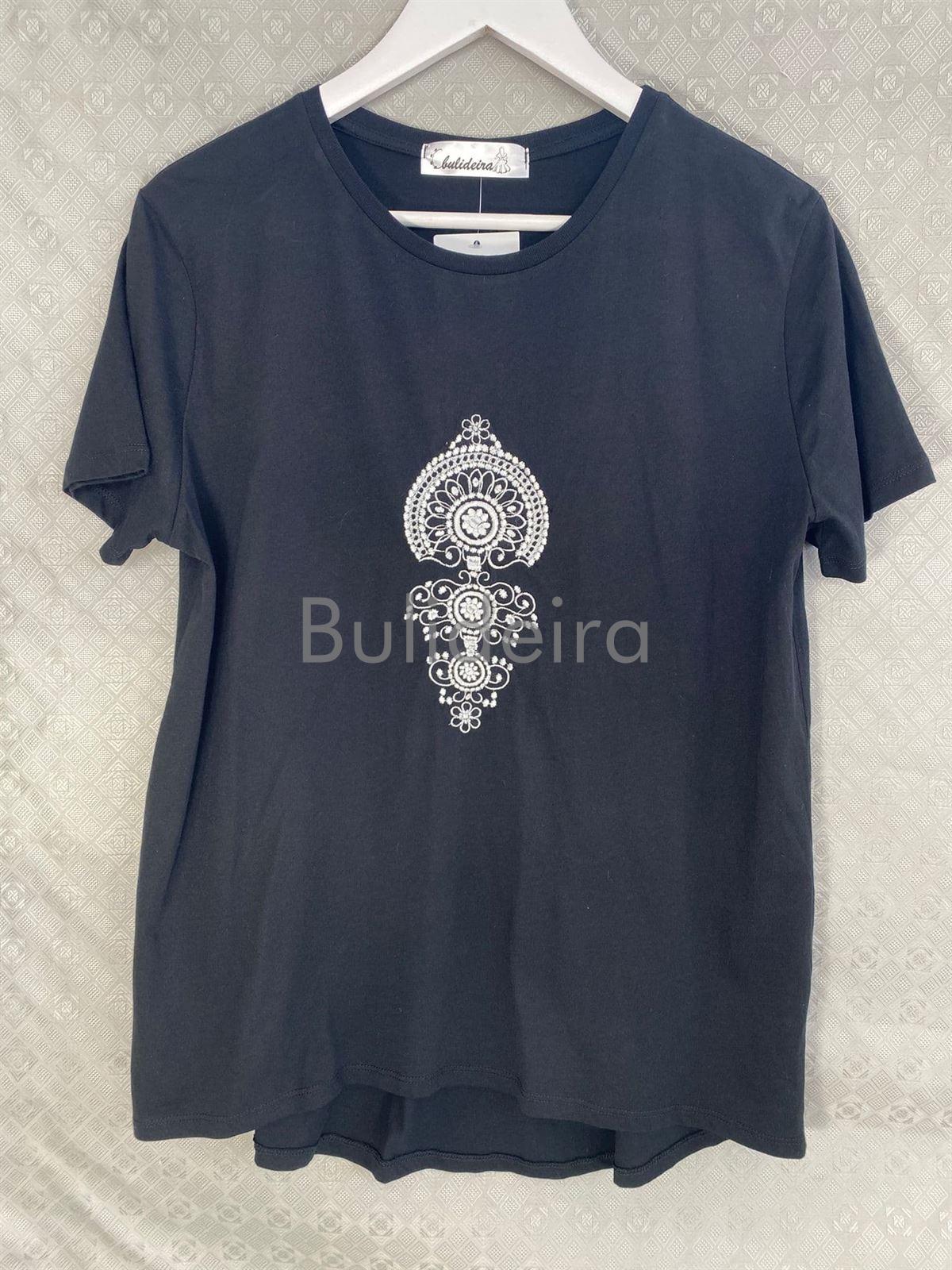 Camiseta negra con sapo en gris - Imaxe 1