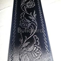 Cinta de raso trabajada ancho 5 cm en negro - Imaxe 1