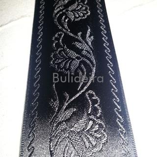 Cinta de raso trabajada ancho 5 cm en negro - Imaxe 1