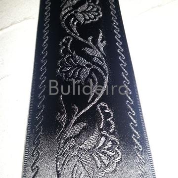 Cinta de raso trabajada ancho 5 cm en negro - Imaxe 1