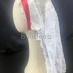 Cofia de encaje con puntilla de algodon - Imaxe 1