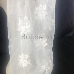 Cofia de tul bordado con puntilla de algodón - Imaxe 2