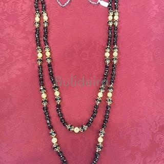 Colar de duas voltas con bola filigrana de alta calidade e cascarilla dourada - Imaxe 1