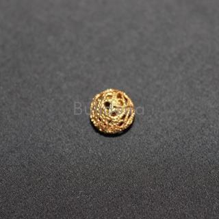 Conta filigrana en dourado medida 8mm - Imaxe 1