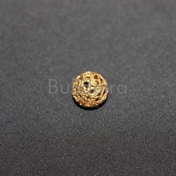 Conta filigrana en dourado medida 8mm - Imaxe 1