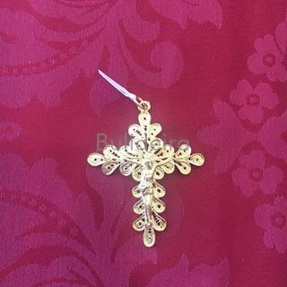 Cruz de alpaca dorada con cristo 5,6 cm - Imaxe 1