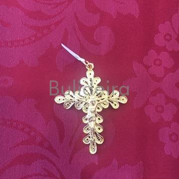 Cruz de alpaca dorada con cristo 5,6 cm - Imaxe 1