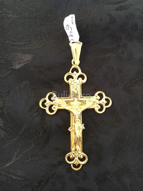 cruz en prata dourada modelo aberto - Imaxe 1