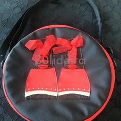 Funda pandeireta acolchada modelo zoco en negro e vermello - Imaxe 1