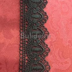 guipur negro ref G-11029 ancho 4cm - Imaxe 1
