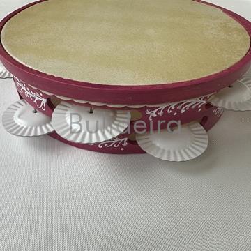 Pandeireta 9 pares rosa pintada a man - Imaxe 1