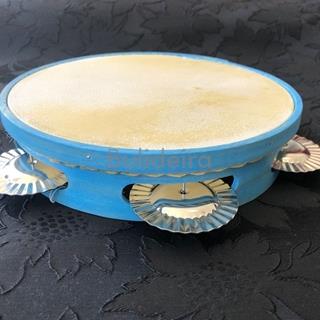 Pandeireta de pino pintada 5 pares de ferreñas en azul - Imaxe 1