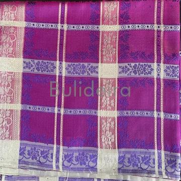 Pano 90x90 en seda a cadros en morados - Imaxe 2