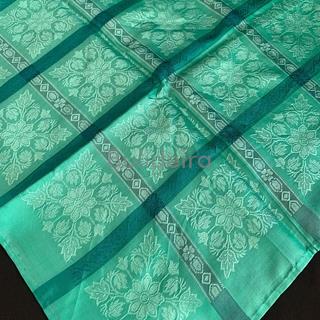 Pano 90x90 en seda a cadros verde - Imaxe 1