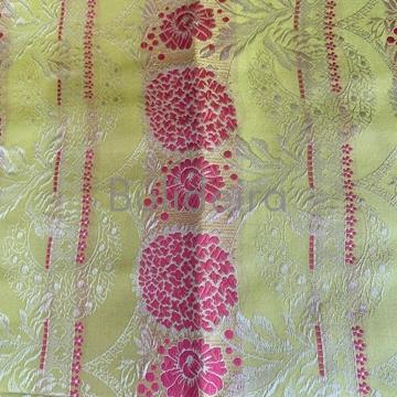 Pano 90x90 en seda amarelo limón e fuxsia - Imaxe 2