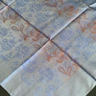 Pano 90x90 en seda azul e grana - Imaxe 1