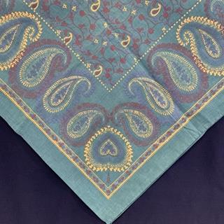 Pano de 120x120 de fondo verde e debuxo amarelo - Imaxe 1