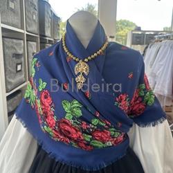 Pano de fibrana floreado azul - Imaxe 1