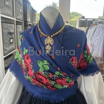 Pano de fibrana floreado azul - Imaxe 1