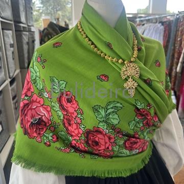 Pano de fibrana floreado Verde - Imaxe 1