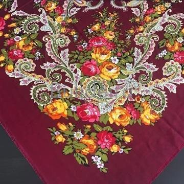 Pano de polyester 140x140 en granate - Imaxe 1