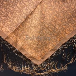 Pano de raión de 120x120 mais fleco en naranja - Imaxe 1