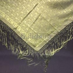 Pano de raión de 120x120 mais fleco en verde - Imaxe 1