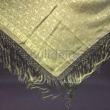 Pano de raión de 120x120 mais fleco en verde - Imaxe 1