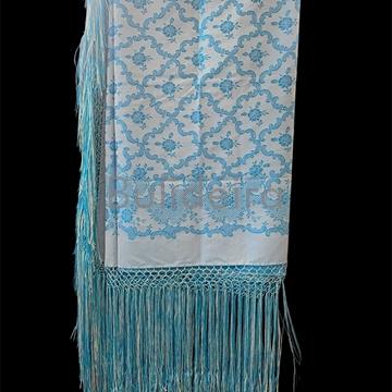 Pano de raión de 140x140 en azul claro - Imaxe 1