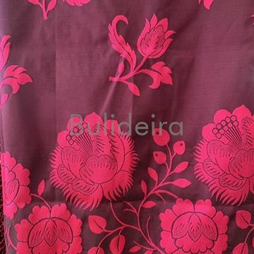 Pano de raión de 140x140 en fucsia con debuxo en flor - Imaxe 2