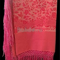 Pano de raión de 140x140 en fucsia floreado - Imaxe 1