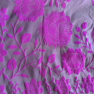 Pano de raión de 140x140 en morado con debuxo de flor - Imaxe 2