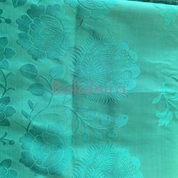 Pano de raión de 140x140 en verde esmerada con flor - Imaxe 2