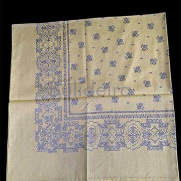 Pano de raión de 90x90 en dourado/azul - Imaxe 1