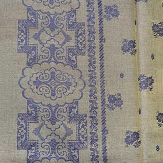 Pano de raión de 90x90 en dourado/azul - Imaxe 2