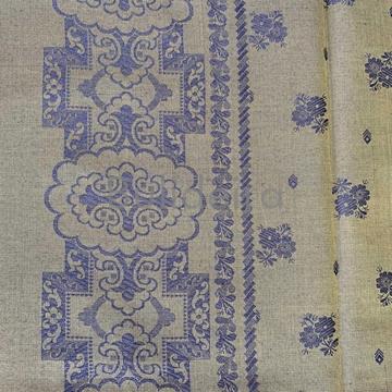 Pano de raión de 90x90 en dourado/azul - Imaxe 2