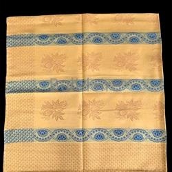 Pano de raión de 90x90 mostaza/azul - Imaxe 1