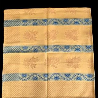 Pano de raión de 90x90 mostaza/azul - Imaxe 1