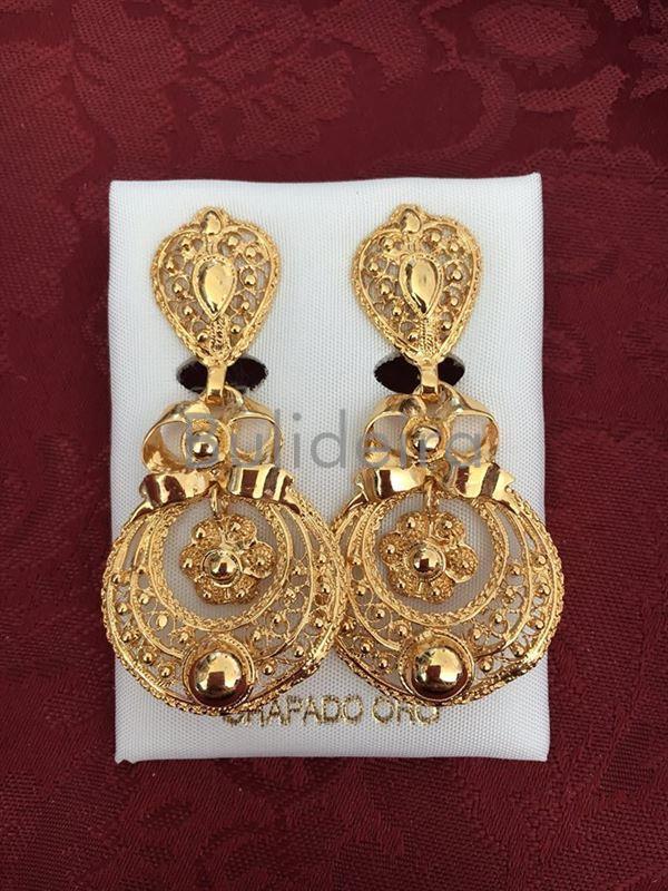 Pendentes de bisutería modelo colgante en dourado - Imaxe 1