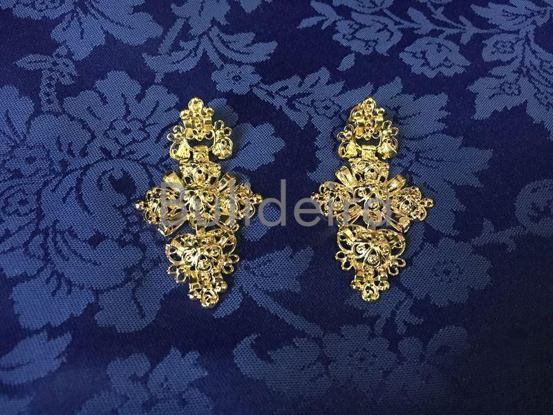 Pendentes de bisutería modelo conxunto en dourado - Imaxe 1