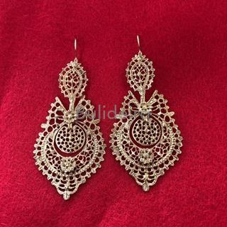 Pendentes de prata dourada Reloxio grande AP4010D - Imaxe 1