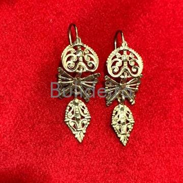 Pendentes de prata dourada tres corpos - Imaxe 1