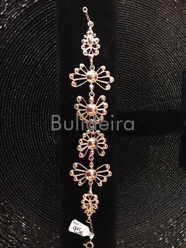 Pulseira modelo sencillo en prata chapada en ouro rosa - Imaxe 1