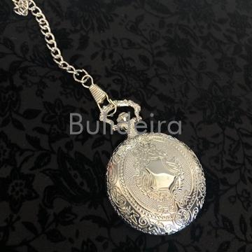 Reloxo plateado con tapa - Imaxe 1