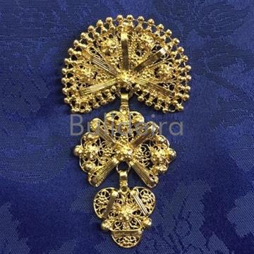 Sapo de bisutería modelo mediano en dourado - Imaxe 1